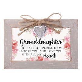 Granddaughter Natural Taupe Wood Locket Petite Music Box Plays You are My Sunshine