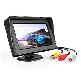 B-Qtech 4.3 inch Color TFT LCD Display Backup Camera Monitor Rear View Reverse Camera Waterproof for Car SUV Van Truck(Power Supply: DC 12V)