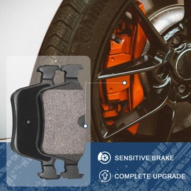 HECHENQICHE Rear Ceramic Brake Pads with Hardware Kit for Volvo XC90 S60 XC60, V60 V90 Cross Country for Jaguar XF XE E-Pace, for Land Rover Discovery Sport Range Rover for Vela