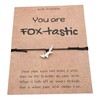 You Are Foxtastic Card with Fox Wish Bracelet (Black Cord)