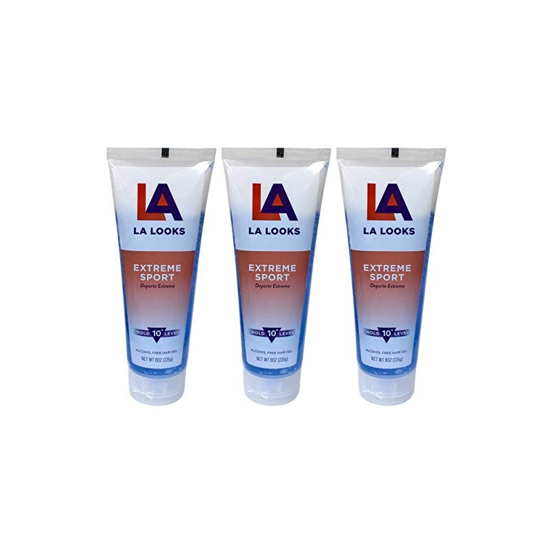 L.A. LOOKS SPORT EXTREME HOLD GEL (8 Oz (3 Pack))