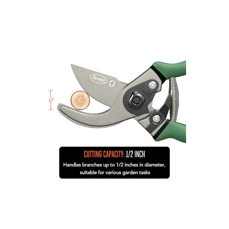 Scotts 8 in. Bypass Pruning Shears – 1/2 in. Cutting