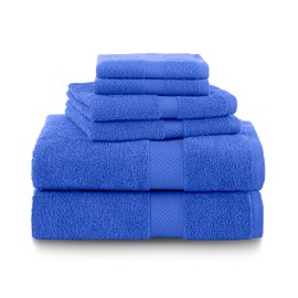 Martex 6-Piece 100% Ringspun Cotton Towel Set | Quick Dry | Super Absorbent & Soft | Lightweight | 2 Bath Towels | 2 Hand Towels | 2 Wash Cloths | Cobalt Blue