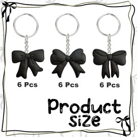 18 Pcs Black Bow Keychains Black Bow Birthday Party Decoration, Conquette Birthday Decorations Girls Bow Birthday Party Decor