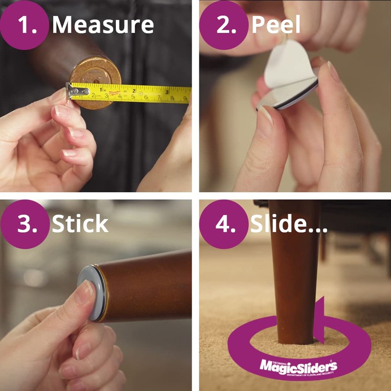 Magic Slider Self-Adhesive Furniture Disc Pad Sliders – 4 Piece