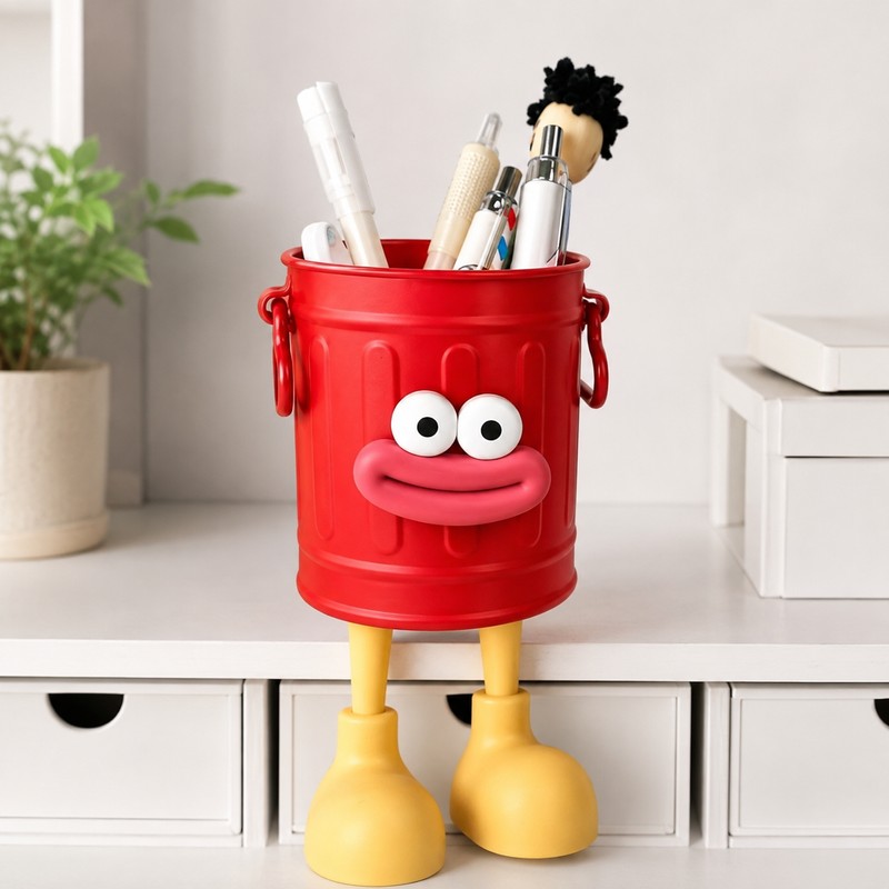 Cartoon Pen Holder for Desk Organization - ABS Stationery Storage