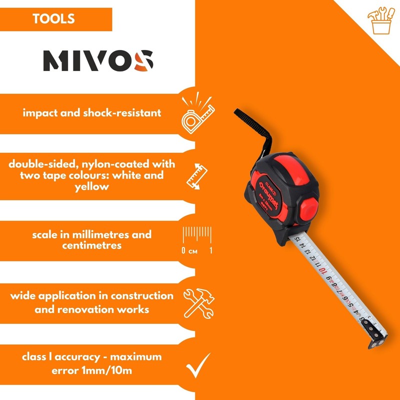 MIVOS - Tape measure with double-sided printed tape - Tape