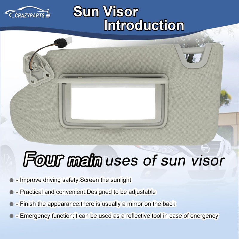 Driver Left Side Sun Visor Replacement Compatible with Nissan Altima