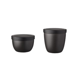 Mepal Snackpot Duo Pack Ellipse, Practical Container for Storing and Transporting Food, Freezer and Dishwasher Safe, Nordic Black