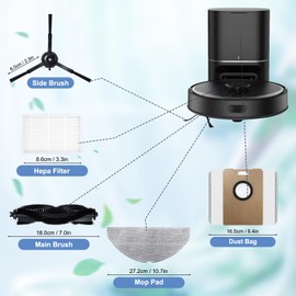 Accessory Kit for Tapo RV30 Max Plus/RV30 Max/RV20 Max Plus/RV20 Max/RVA105 Robot Vacuum Replacement Parts.1 Main Brushes, 4 HEPA Filters, 4 Mop Pads, 4 Side Brushes, 2 Dust Bags