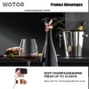 WOTOR Champagne&Wine Bottle Stoppers Stainless Steel with Food Grade Silicone,