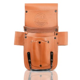 Graintex Ambassador Series Multi Tool Pouch, Hammer Holster, Carpenter, Construction Workers and Electricians. Small Leather Tool Pouch (Cognac Tan)