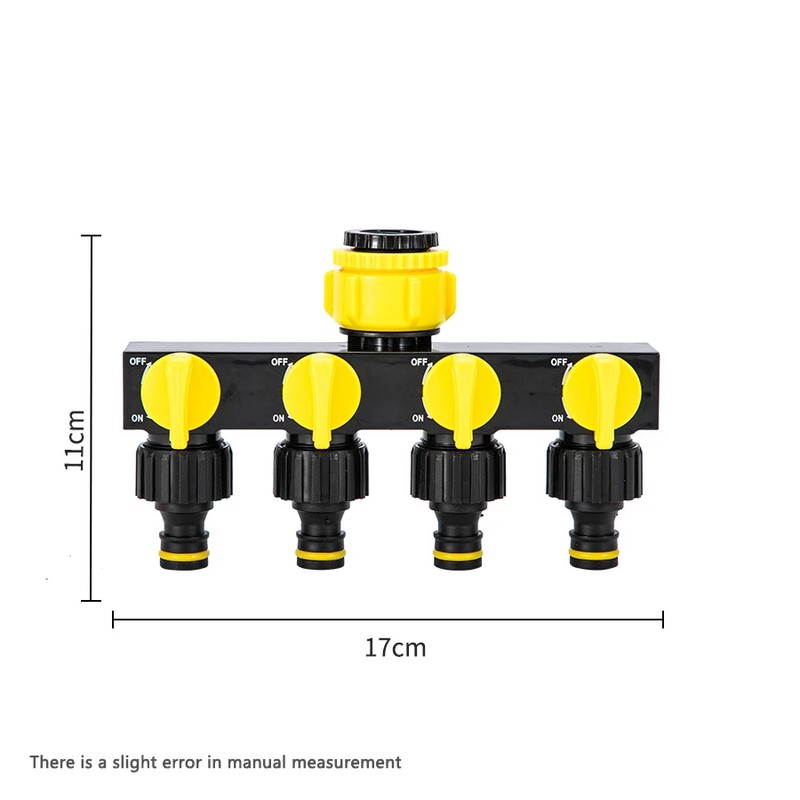 4-Way Garden Hose Splitter for Irrigation – Independent Valve Faucet