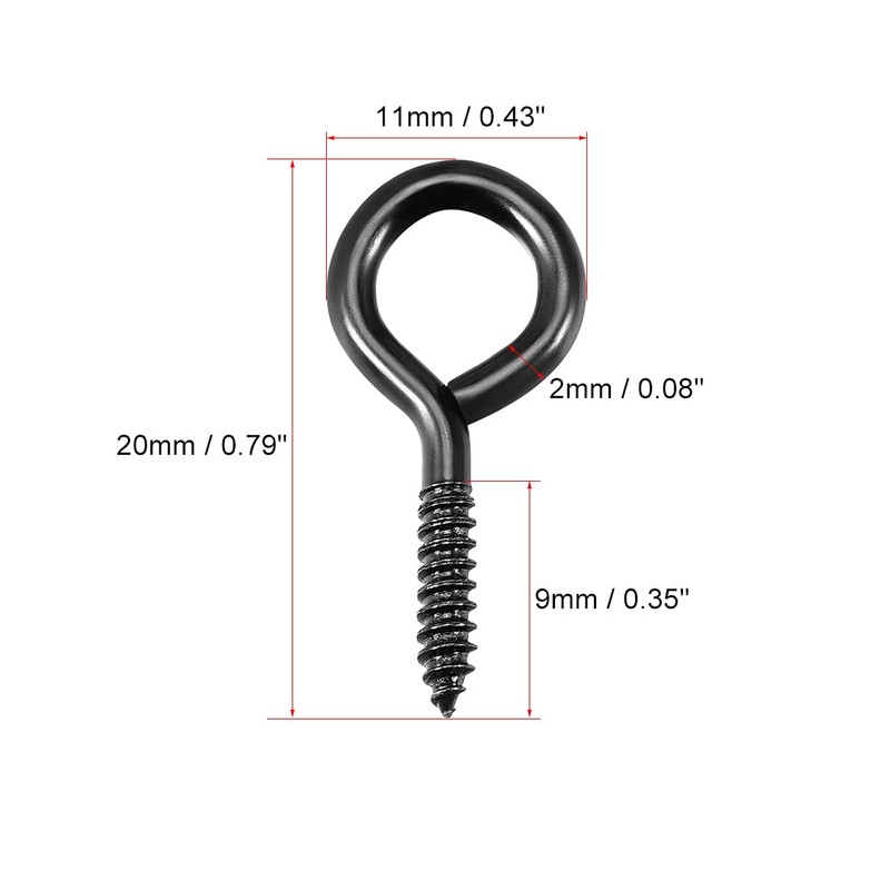 sourcing map Pack of 60 0.87 Inch Screw Eye Hooks