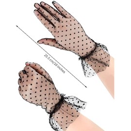 3 pairs of Women's Lace gloves Short Lace gloves Women's Black Vintage Elegant Lace Floral Gloves Ceremony Summer Gloves Wedding, Dinner, Tea Party Lace Gloves Elbow Length Vintage elegant gloves