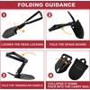 Large 47 cm Multifunctional Folding Shovel, Folding Shovel with Storage