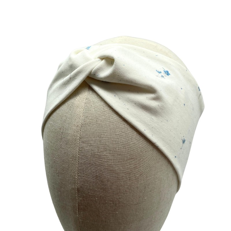 Handgemachtes Damen Stirnband, Jersey Haarband mit Knoten, Turban-Design, Frühling (Blumen