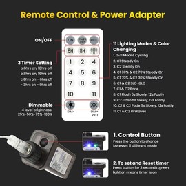 RaThun Globe String Lights,Multicolor 116 Feet 200 led 11 Lighting Modes Fairy String Lights with Remote,Waterproof Mini Globe Lights Decorn for Indoor Outdoor Party Wedding Christmas Tree Garden