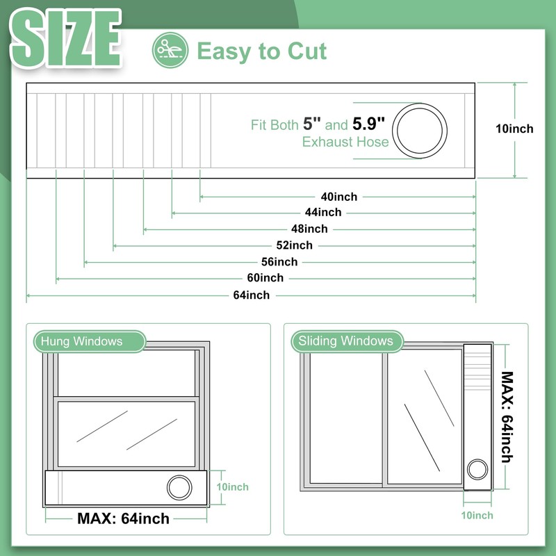 Memrita Portable AC Window Seal Kit with Mesh Screen, Double