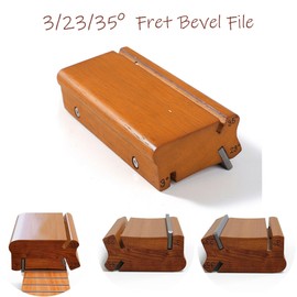 TAOZUA Guitar Fret Beveling File for Fret End Dressing, Hard Merbau Made Guitar Fret Crowning End Bevel File 3/23/35° Luthier File Tool