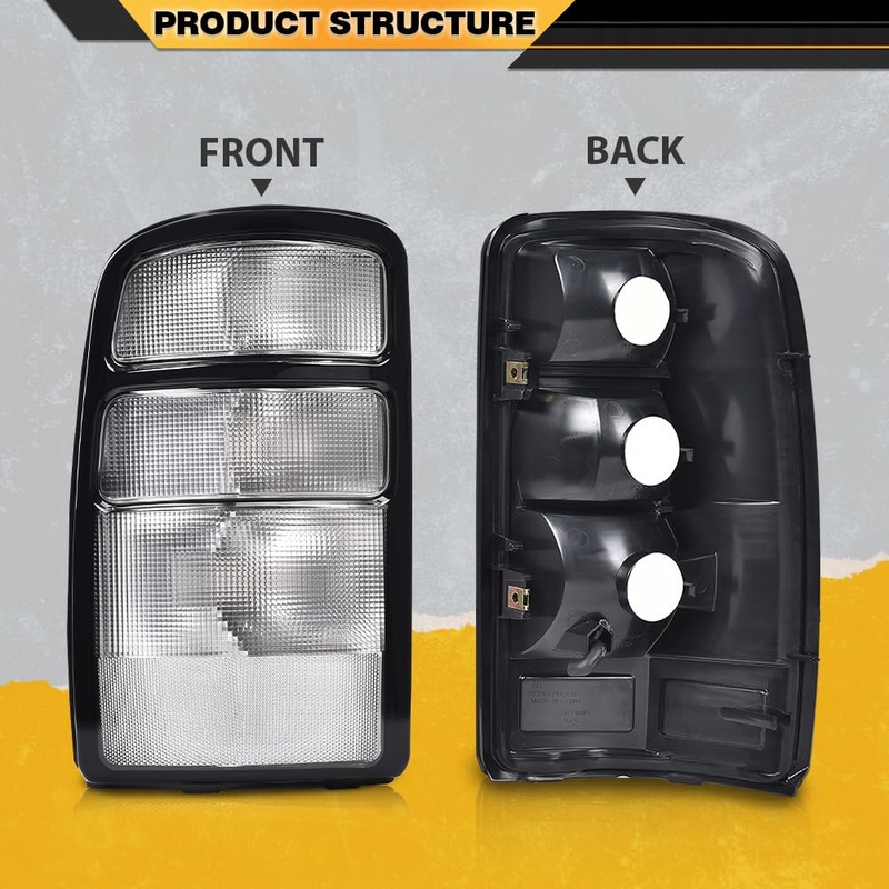 CNNELL Tail Light w/o Bulbs Assembly Rear Lights Compatible with