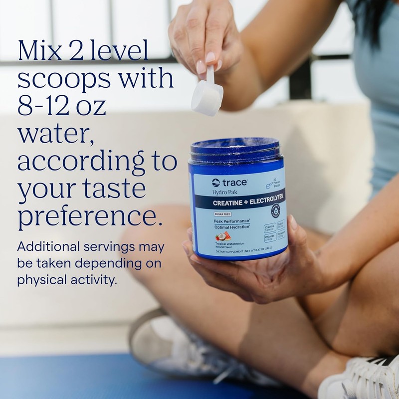 Trace Minerals Creatine + Electrolytes & Mineral Powder for Peak