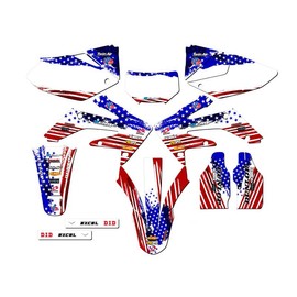Senge Graphics Inc 2004-2018 CRF 250 X MERICA Usa Senge Graphics Kit Compatible with Honda - Complete Kit, 19/21