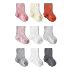 Calcetines de algodón sólido para bebés y niñas, Color sólido B, 1-3 Años