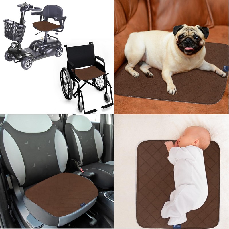 Waterproof Incontinence Chair Pads, 22" x 21" Wheelchair Reusable Seat