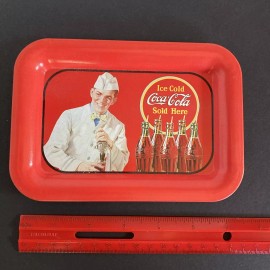 Coca-Cola Coca Cola Soda Jerk Mini 6.5” X 4.5” Mini Metal Tray New From 1997