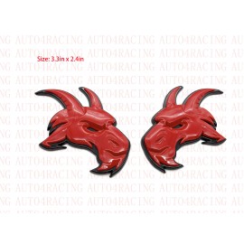 EMBLEM New Ram Head Emblem for TRX Ram 1500 Fender badge Hellcat Style Red Black
