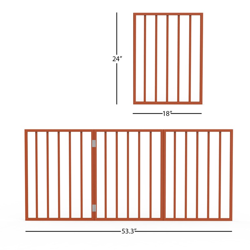 Folding Wood Pet Gate- 3 Sections
