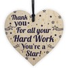 RED OCEAN Colleague THANK YOU Gifts Wooden Heart Plaque Employee