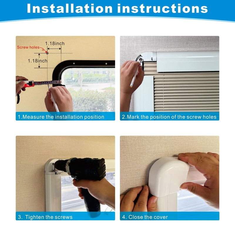 RV Window Shade, Aluminum Frame RV Blinds Shades for Window,