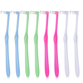 8 Pcs End Tuft Toothbrush Adult Single Tufted Toothbrush Small Head for Hard to Reach Areas Soft Interdental Interspace Brush End Tuft Brush Trim Toothbrushes for Detail Cleaning