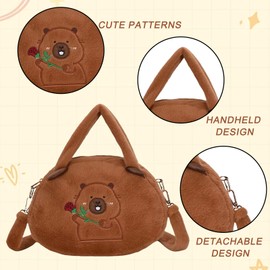 FOSDICK Capybara Bag, Plush Crossbody Bag, Cute Handbag Girls, Capybara Shoulder Bag Girls, Children's Bag, Plush Capibara Shoulder Bag, Small Shoulder Bags Gifts for Girls