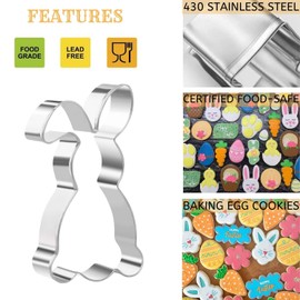 Crethinkaty Easter Cookie Cutter Set - 15 Pieces Stainless Steel Holiday Cutters for Baking - Rabbit, Chick, Egg, Carrot, Clover, Butterfly, Sheep, Cross and Flower