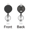 AMUU Name Tag Reel, Black, Set of 5, Clip Keychain,