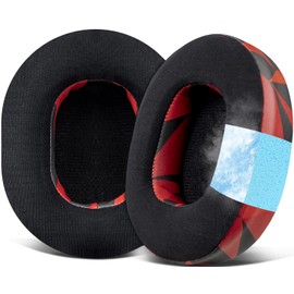 SOULWIT Cooling-Gel Earpads Cushions Replacement for Skullcandy Hesh 3/ANC/Evo & Crusher Wireless/ANC/Evo & Venue ANC Over-Ear Headphones,Ear Pads Cushions with Noise Isolation Foam - Red Storm