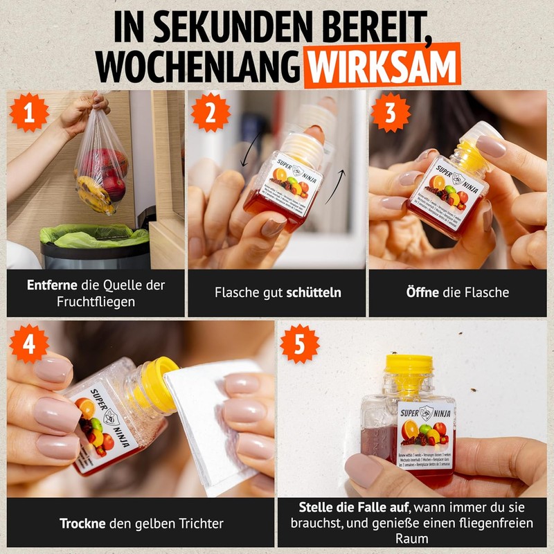 Super Ninja Fruit Fly Trap – 4-Pack Economy Set –