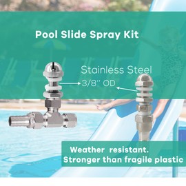 XTMAELON Pool Slide Spray Kit, Pool Spray Kit with Hose Adaptor, Swimming Pool Slide Replacement Parts, Durable Pool Spray Nozzles and Fittings,Leak-Free and Easy Install Water Slide Sprayer