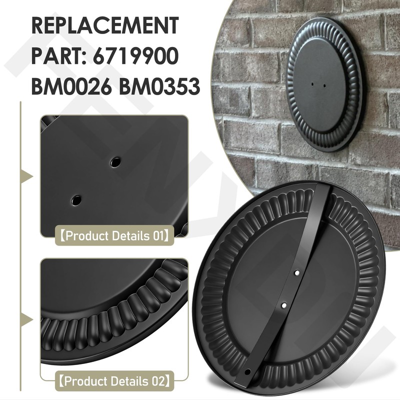 Replacement Furnace Flue Hole Cover 6719900 for 4" to 8"