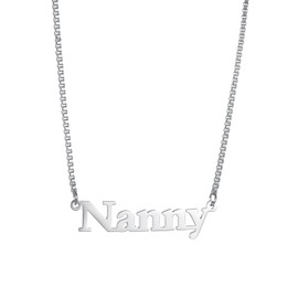 JSNOM Gifts for Mum Nanny Grandma Sister: Silver Chain Pedant Necklaces with Gift Box, Jewellery Gifts for Mum Grandma from Daughter Son Grandchildren (Mum) (Box Chain-Nanny)