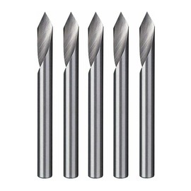 SPORTARC 5pcs 60 Degree 1/8" Shank Flat Carbide Burr V Groove Cutter CNC Carving Chamfer