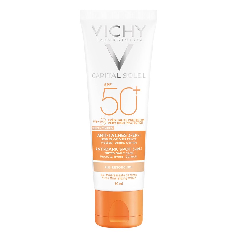 VICHY Protector Solar Facial Anti-manchas 3en1 Toque Seco con Color