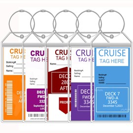 10 Pack Cruise Luggage Tags Holder for Carnival, MSC, Princess, NCL Cruise Ships Essentials in 2024-2025, Clear Wide Cruise Tag Holders with Waterproof Zip Seal & Reusable (7.7IN*3.74IN,)
