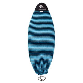 Tidal Wake TAG-IT –60" Round Nose Surf & Wake Board Sock - Soft Wakesurf/Wakeboard Bag with Built-in Name Tab, Customizable Wake Surfboard/Wakeboard Cover Protects Your Board - Blue & Black
