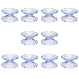 GORGECRAFT 10 Pack Small Suction Cups 20.5Mm Double Sided Suction Cups Hooks Clear Plastic Sucker Pads PVC Glass Table Bumpers Strong Adhesive Sucker Holders for Window Glass Christmas Lights