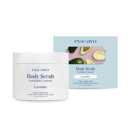 Eva+Avo Lavender Body Scrub, Vegan Formula, Sulfate-Free, 12 Fl Oz
