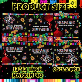 Hispanic Heritage Month Decorations Napkins, 40Pcs Spanish Classroom Decorations Nakpins Disposable Hispanic Heritage Month Napkins for Latino American Celebration Decorations